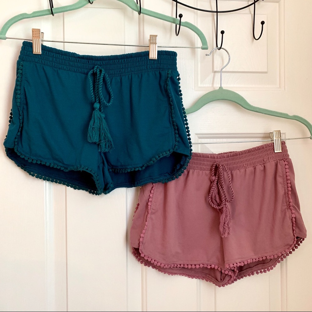 3 for $25 Lot of 2 Stretchy Tie Shorts